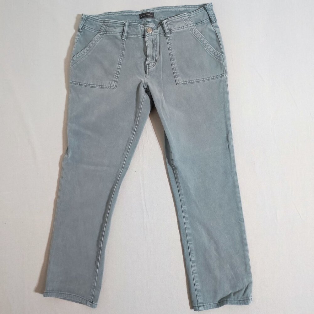 Silver Jeans Utility jeans women's sz W30/L25 olive shades grey colour Slim Crop